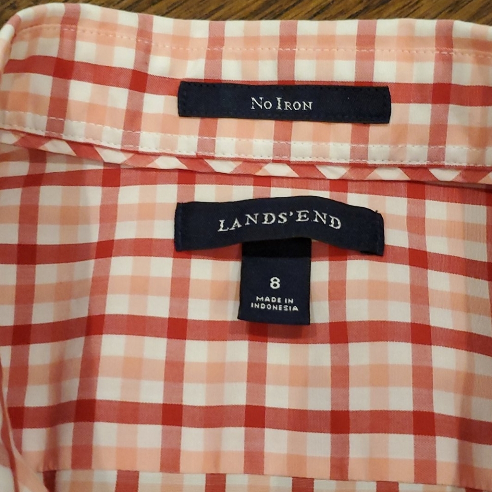 Womens Land's End pink button down top size 8 - Picture 3 of 4